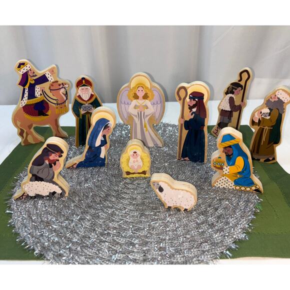 Wooden Nativity Play Set Melissa & Doug Christian Play (no stable) Figures Only - Picture 1 of 7